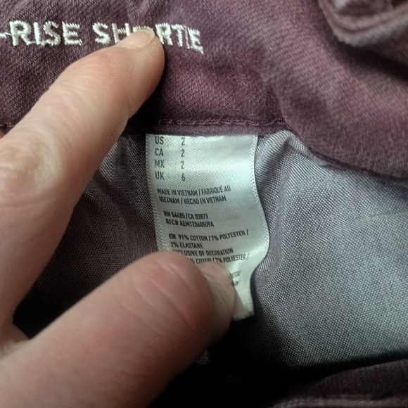 American Eagle Purple Jean Shorts with Cut-Off Style and Stretch - Picture 3 of 12